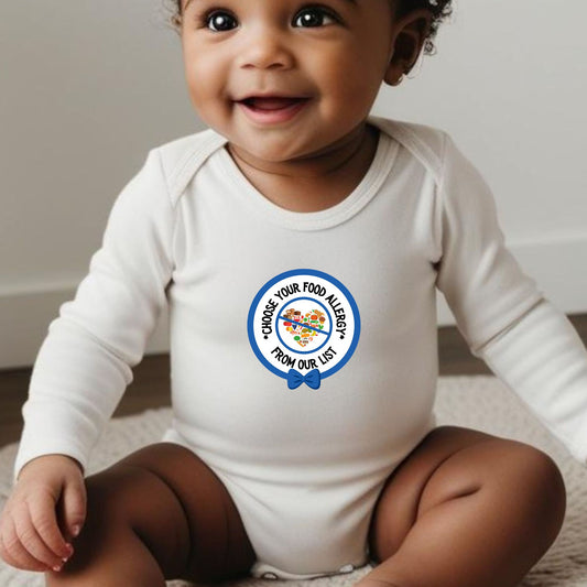 Other Food Allergies Blue Logo Long Sleeve Onesie