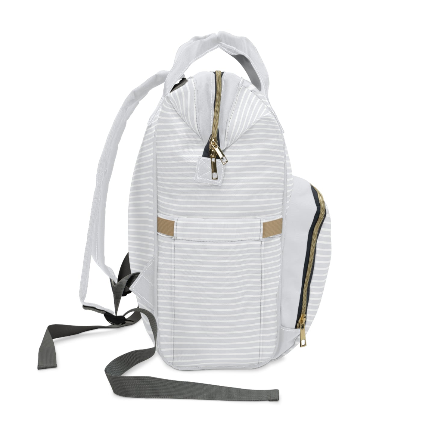 Gray Striped Diaper Backpack