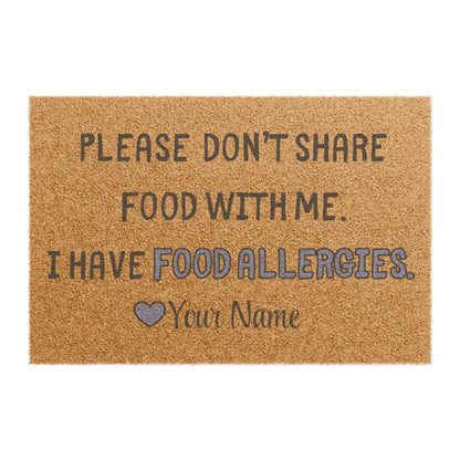 Blue Food Allergies Doormat