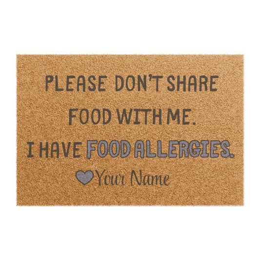 Blue Food Allergies Doormat