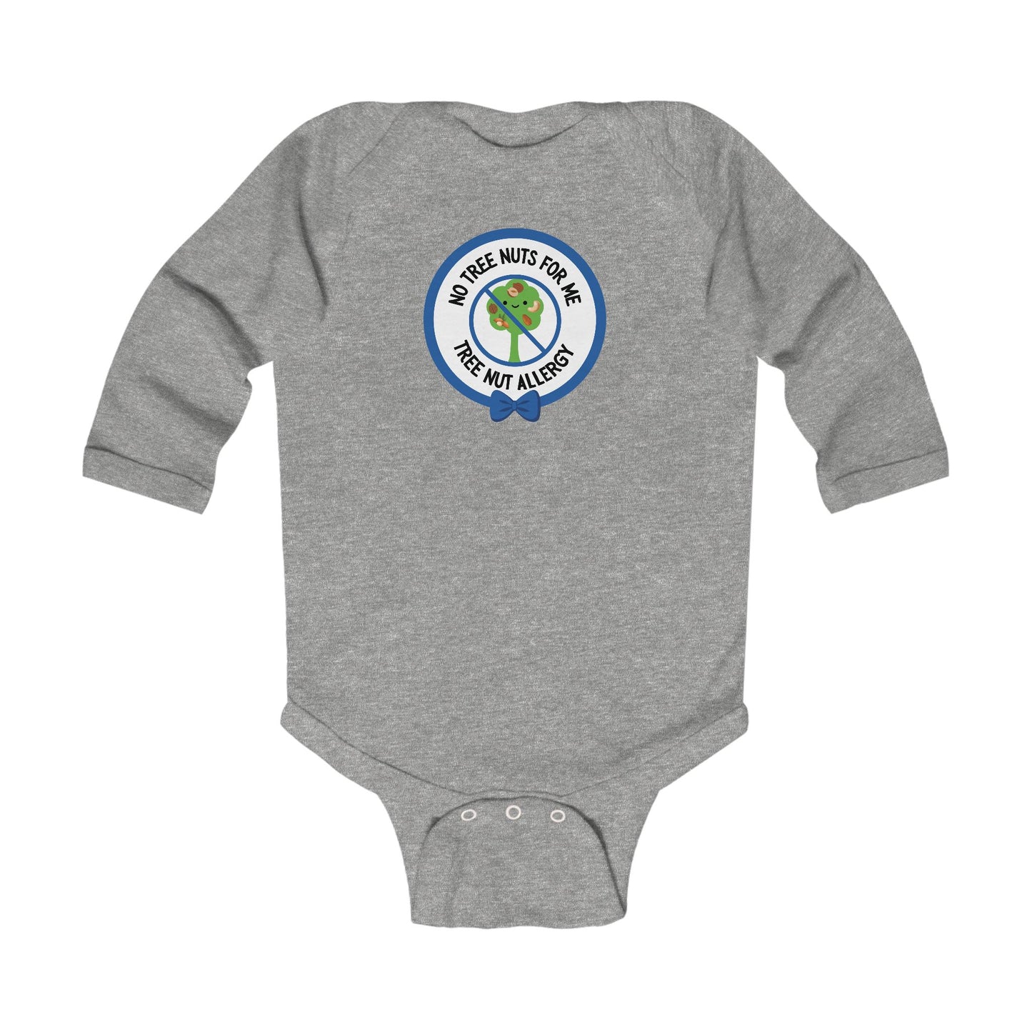 Tree Nut Allergy Blue Logo Long Sleeve Onesie