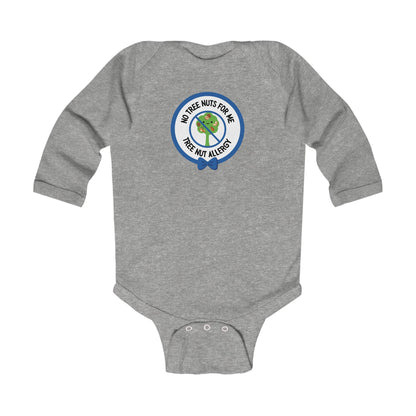 Tree Nut Allergy Blue Logo Long Sleeve Onesie