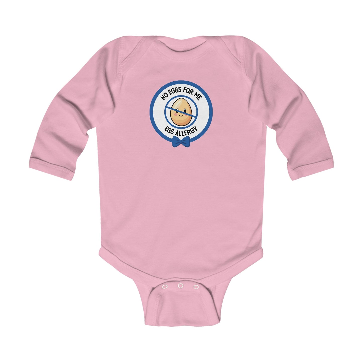 Egg Allergy Blue Logo Long Sleeve Onesie