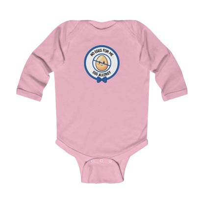 Egg Allergy Blue Logo Long Sleeve Onesie