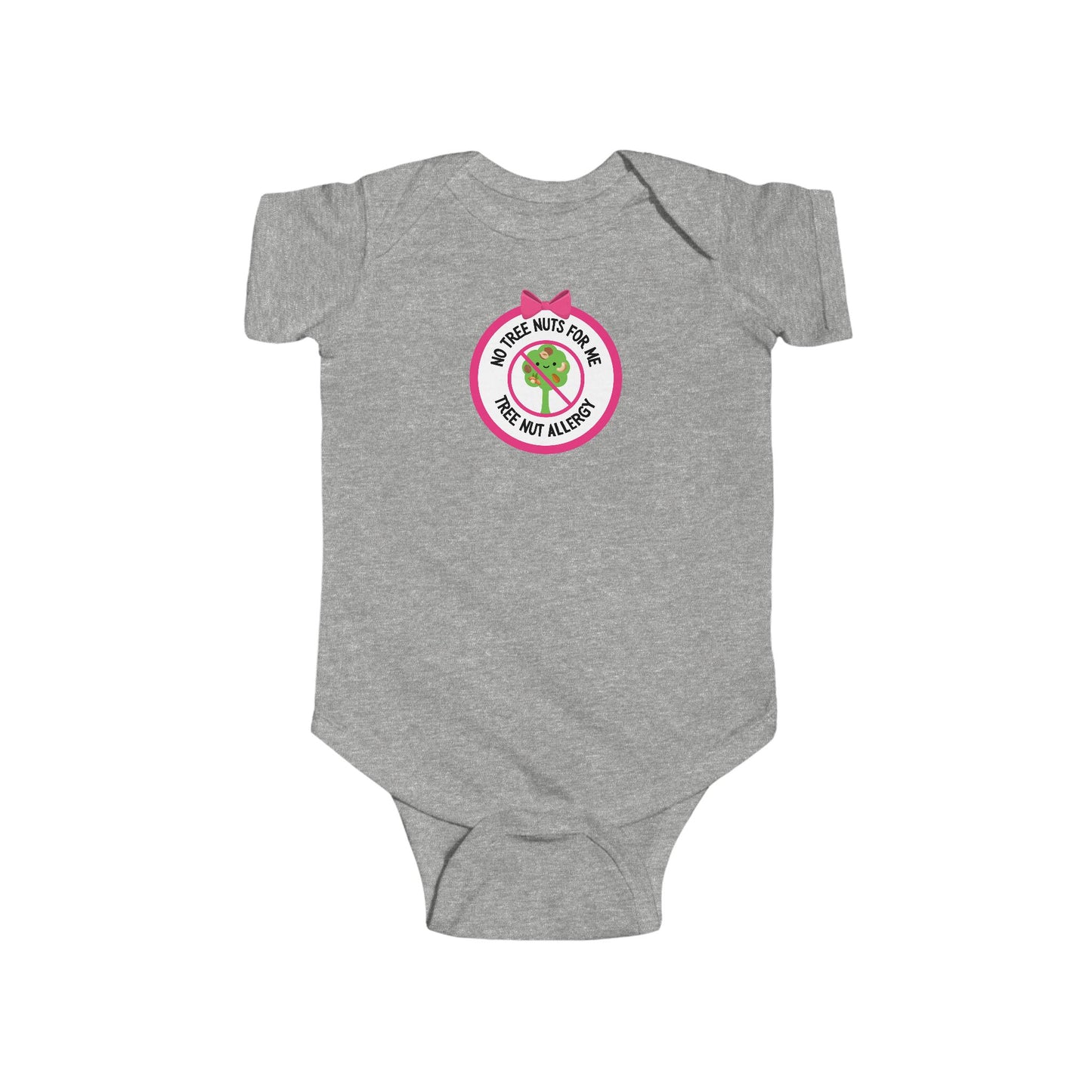 Tree Nut Allergy Pink Logo Short Sleeve Onesie