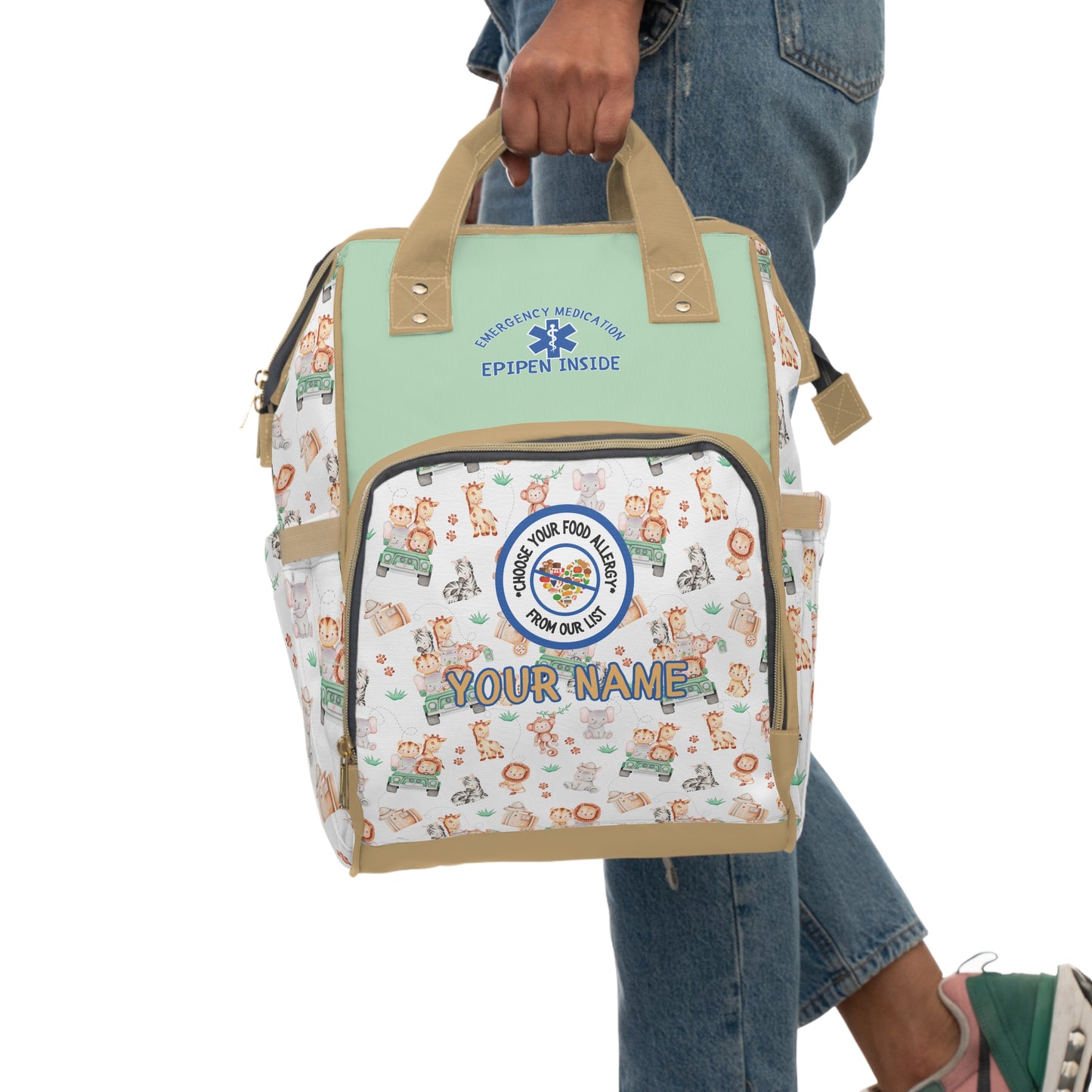 Safari Food Allergy  Diaper Backpack