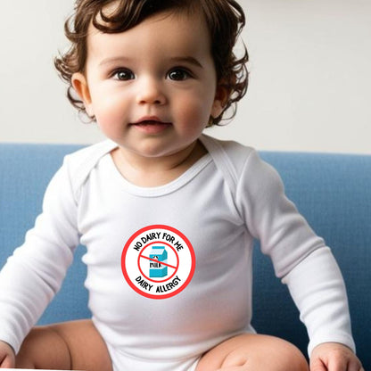 Dairy Allergy Red Logo Long Sleeve Onesie