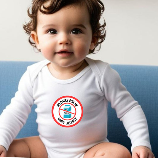 Dairy Allergy Red Logo Long Sleeve Onesie
