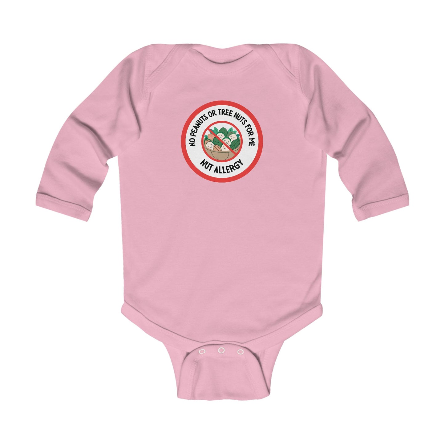 Nut Allergy Red Logo Long Sleeve Onesie