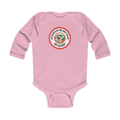 Nut Allergy Red Logo Long Sleeve Onesie