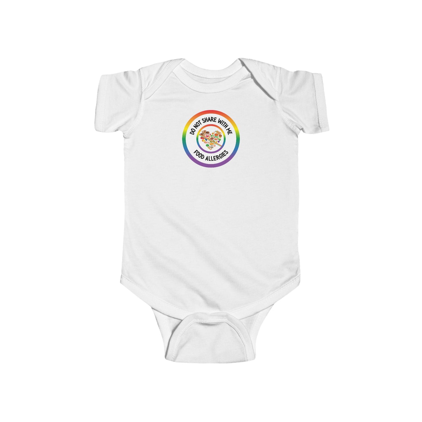 Multiple Allergies Rainbow Logo Short Sleeve Onesie