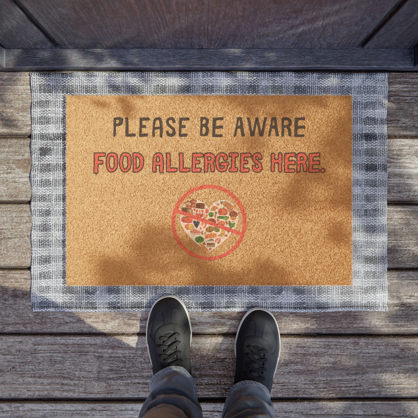 Be Aware Food Allergies Doormat