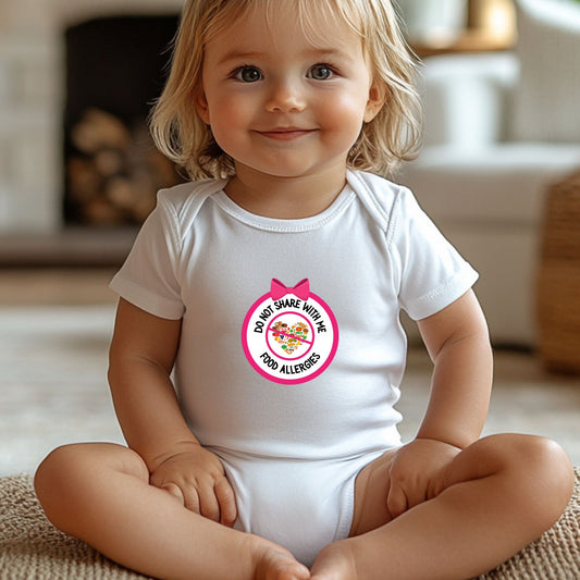 Multiple Allergies Pink Logo Short Sleeve Onesie