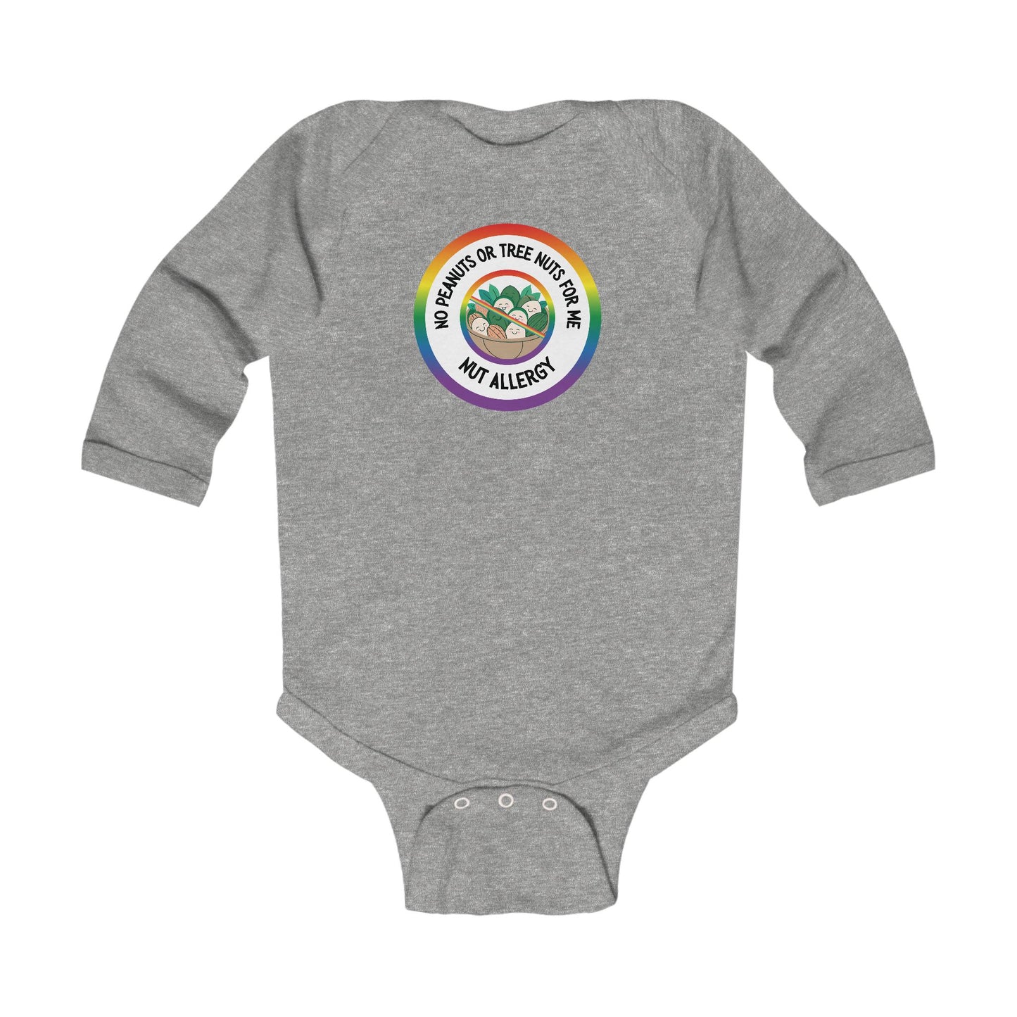 Nut Allergy Rainbow Logo Long Sleeve Onesie