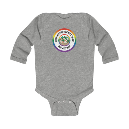 Nut Allergy Rainbow Logo Long Sleeve Onesie