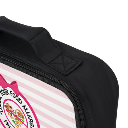 Pink Striped Food Allergy Lunchbox