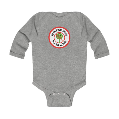 Tree Nut Allergy Red Logo Long Sleeve Onesie