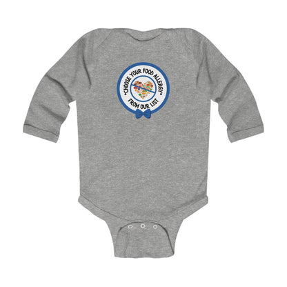 Other Food Allergies Blue Logo Long Sleeve Onesie