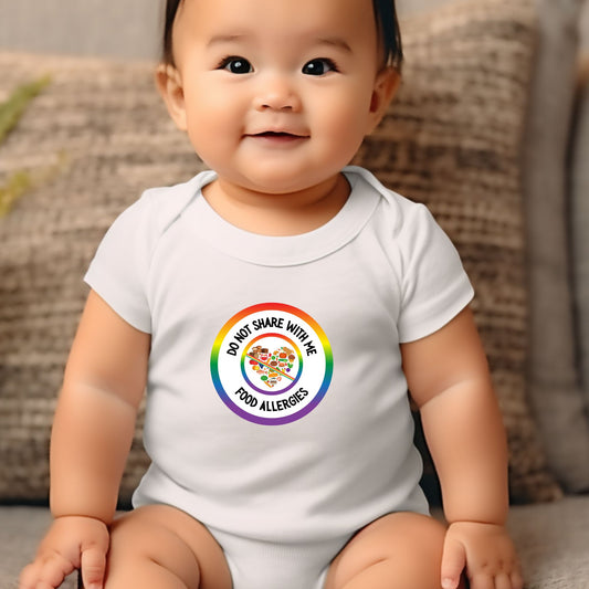 Multiple Allergies Rainbow Logo Short Sleeve Onesie