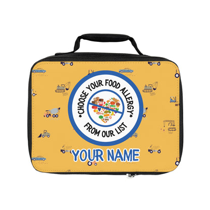 Yellow Trucks Food Allergy Lunchbox