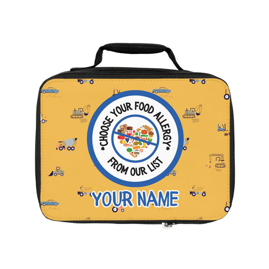 Yellow Trucks Food Allergy Lunchbox