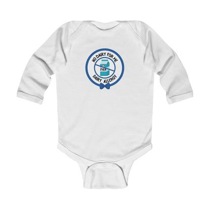 Dairy Allergy Blue Logo Long Sleeve Onesie