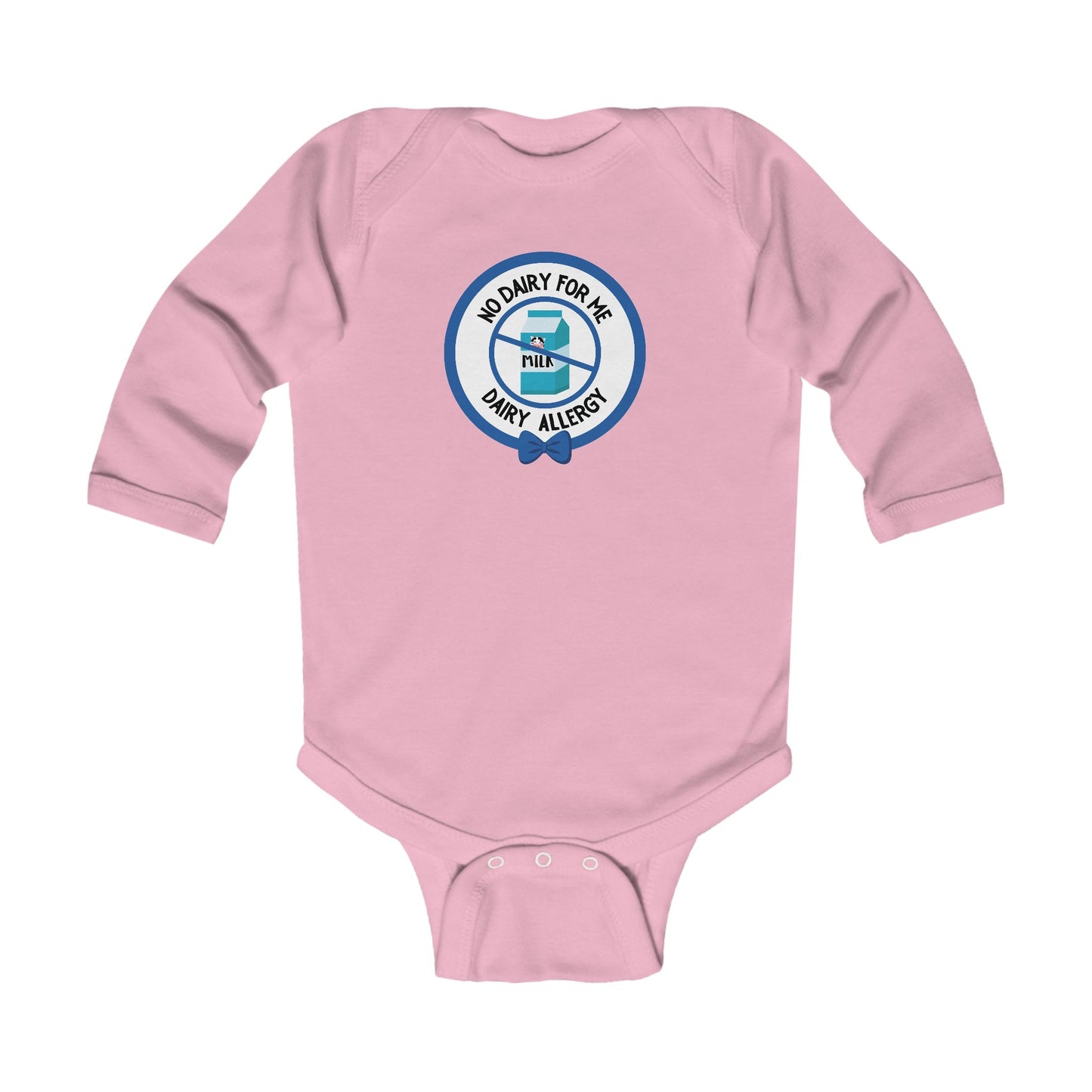 Dairy Allergy Blue Logo Long Sleeve Onesie