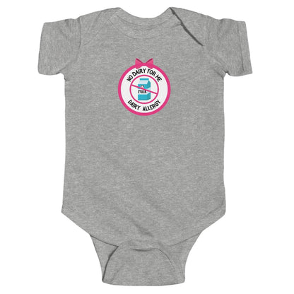 Dairy Allergy Pink Logo Short Sleeve Onesie
