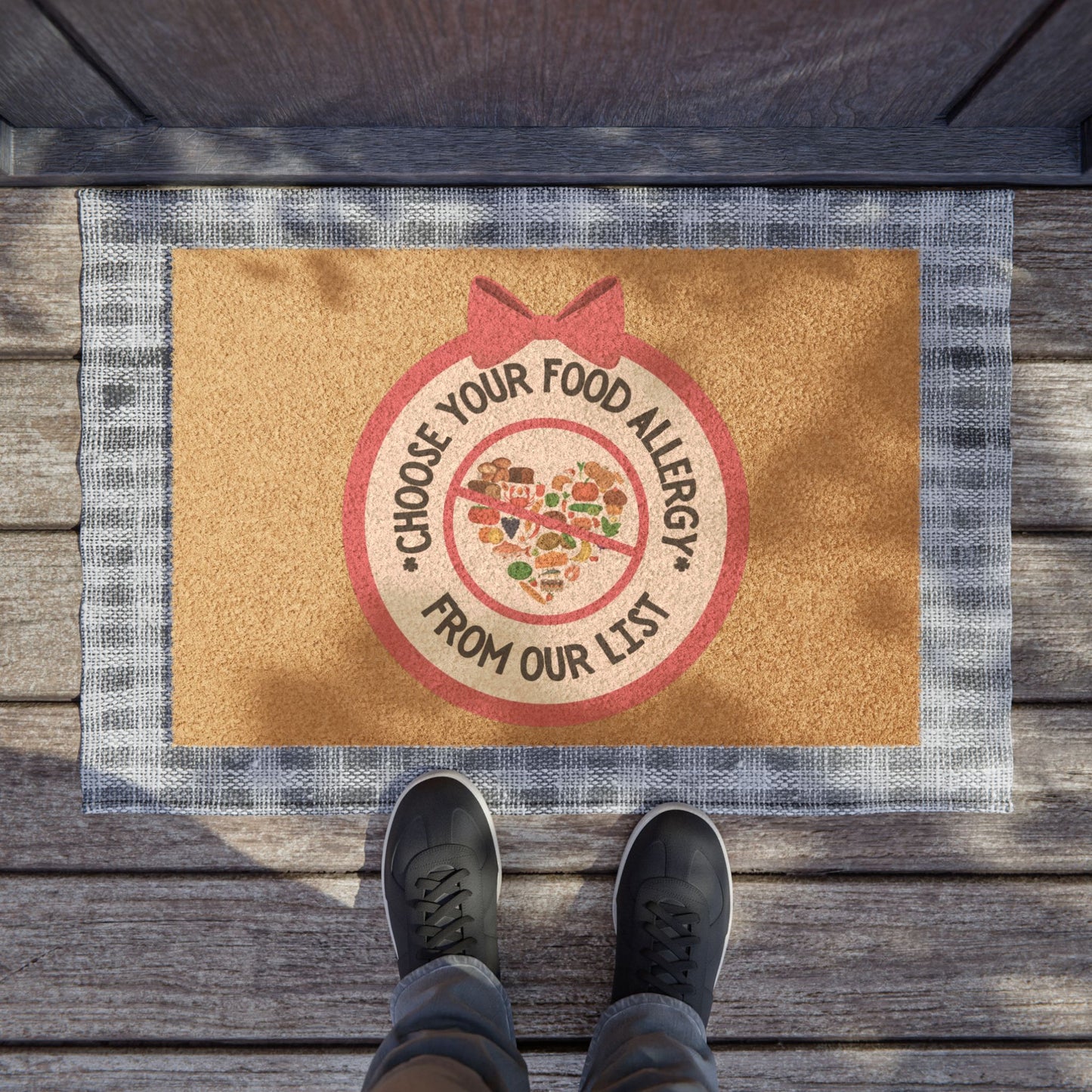 Food Allergy Pink Logo Doormat