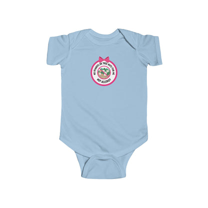 Nut Allergy Pink Logo Short Sleeve Onesie
