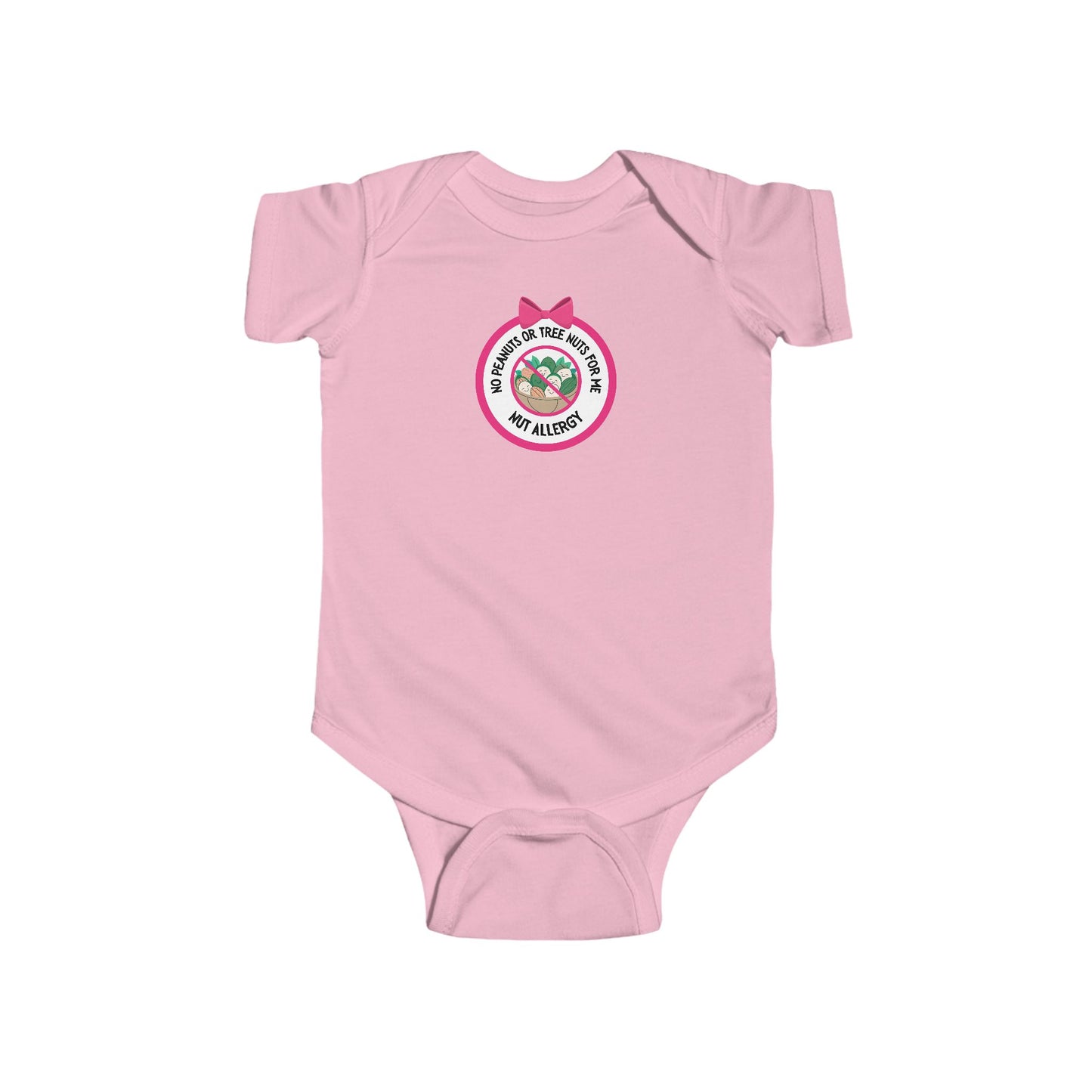 Nut Allergy Pink Logo Short Sleeve Onesie