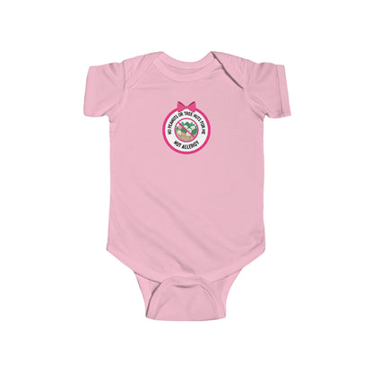 Nut Allergy Pink Logo Short Sleeve Onesie