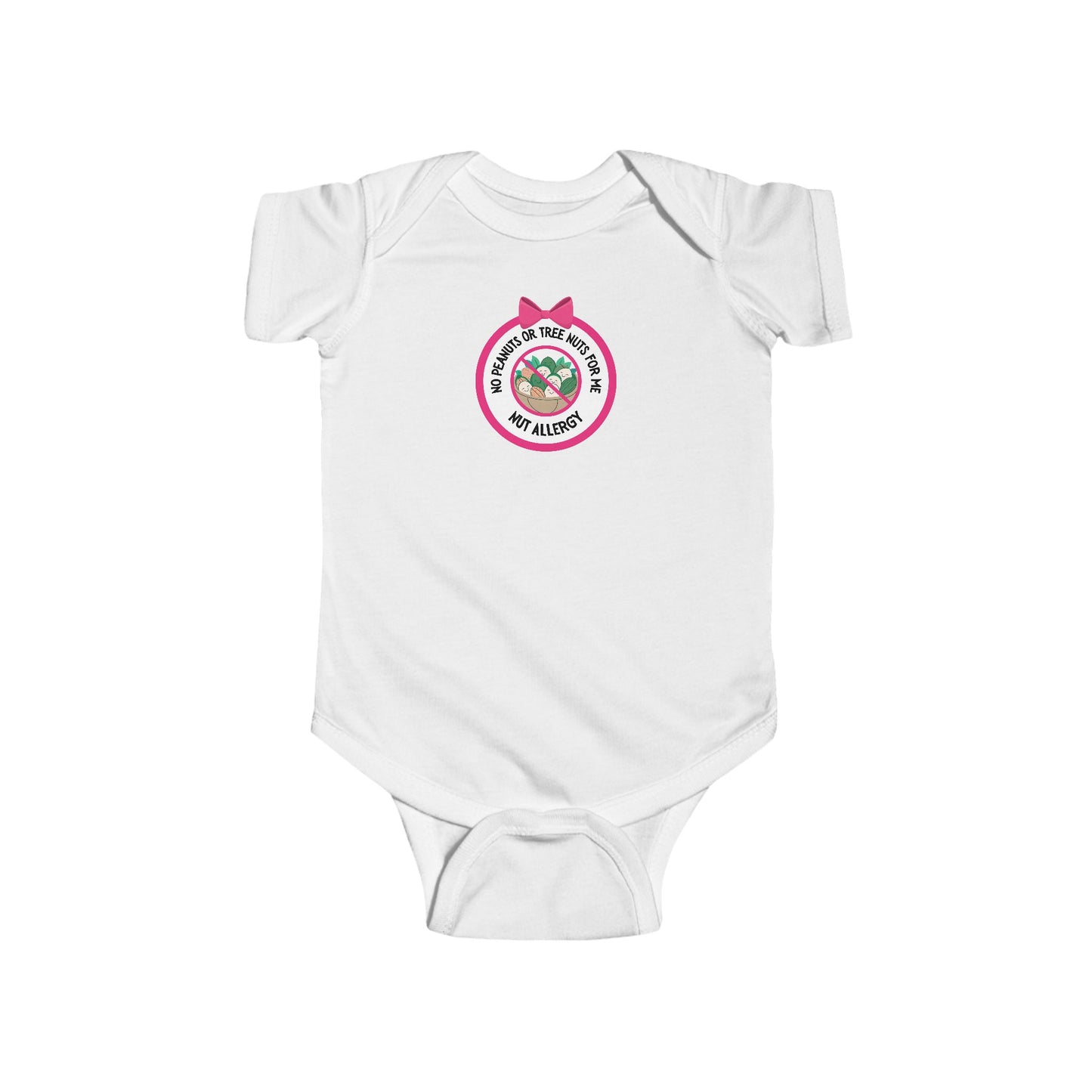 Nut Allergy Pink Logo Short Sleeve Onesie