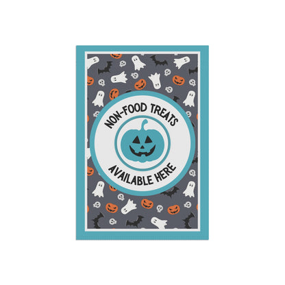 Halloween Food Allergy Garden Flag – Food Allergy Awareness Yard Sign with Ghosts Bats and Pumpkin