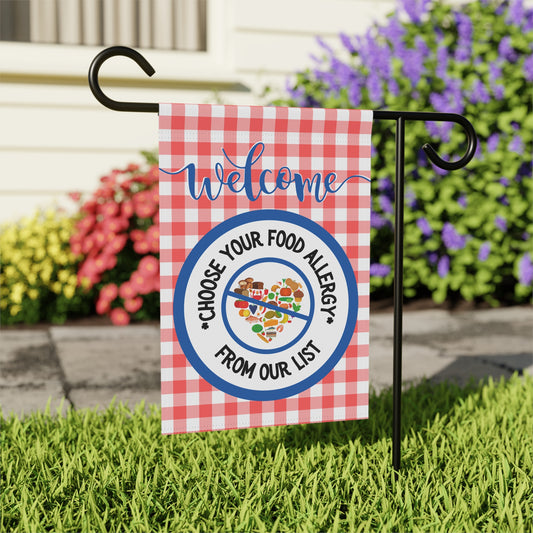 Red Gingham Garden Flag