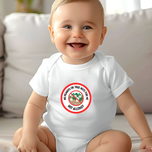 Nut Allergy Red Logo Short Sleeve Onesie