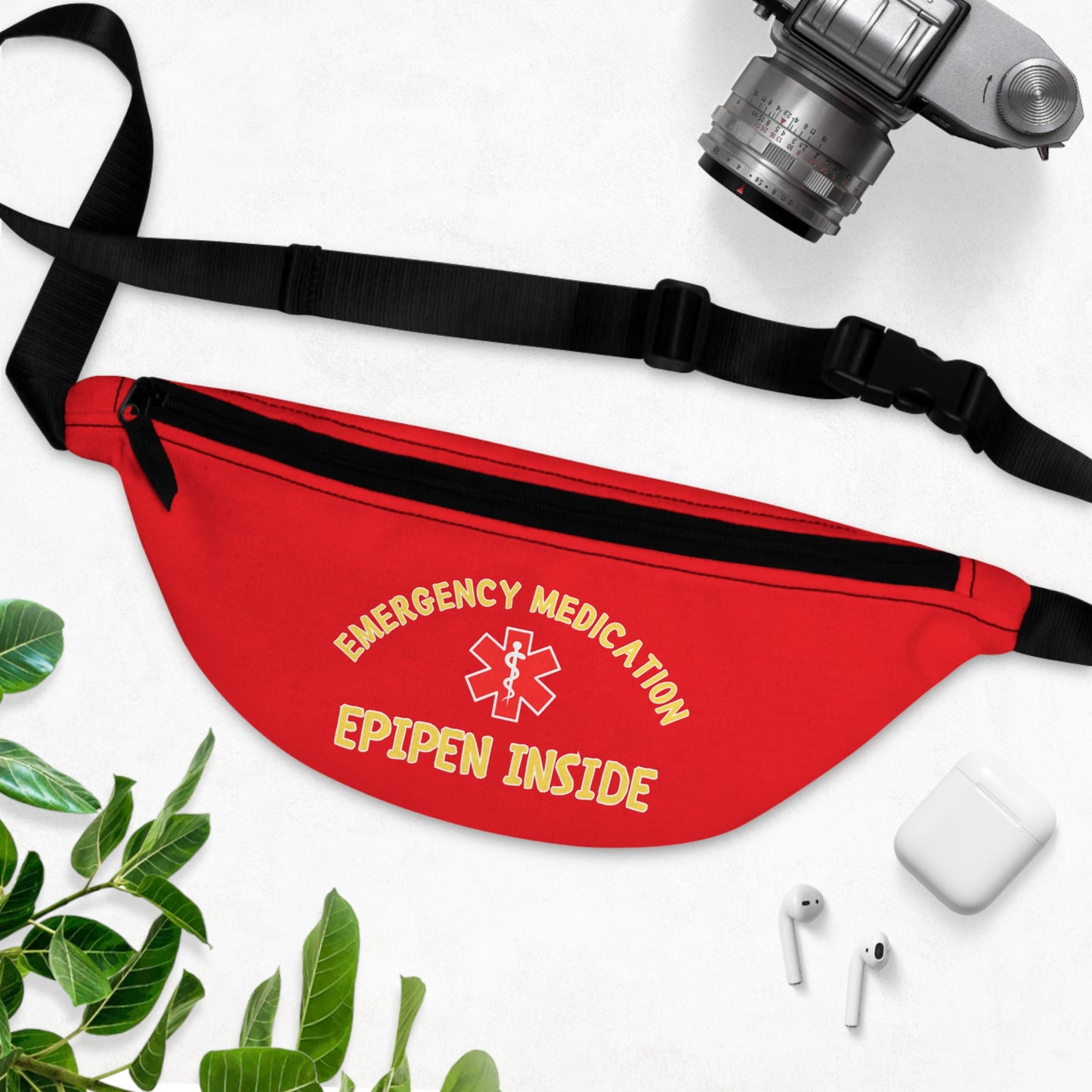 Red Emergency Medication Epipen Fanny Pack
