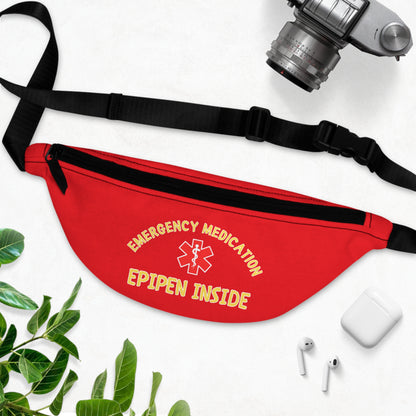 Red Emergency Medication Epipen Fanny Pack