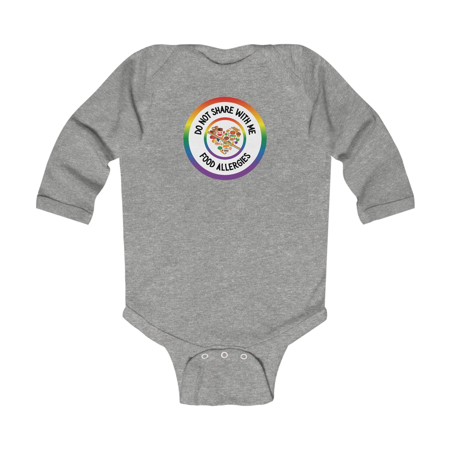 Multiple Allergies Rainbow Logo Long Sleeve Onesie