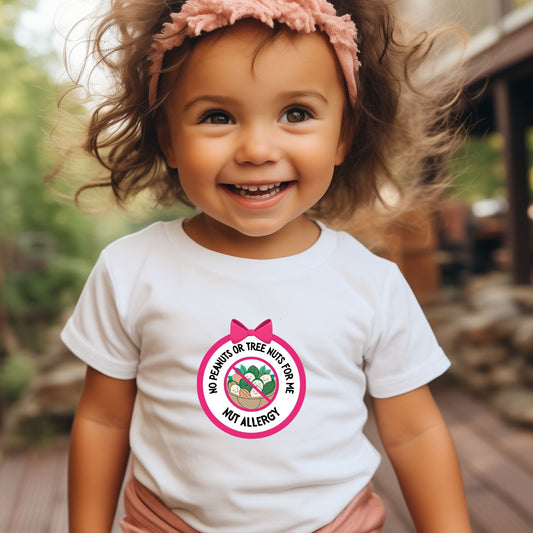 Nut Allergy Pink Logo Baby Tee