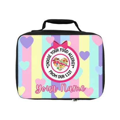 Pastel Hearts Food Allergy Lunchbox