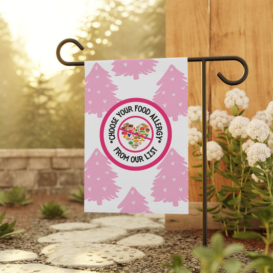 Pink Christmas Food Allergy Garden Flag