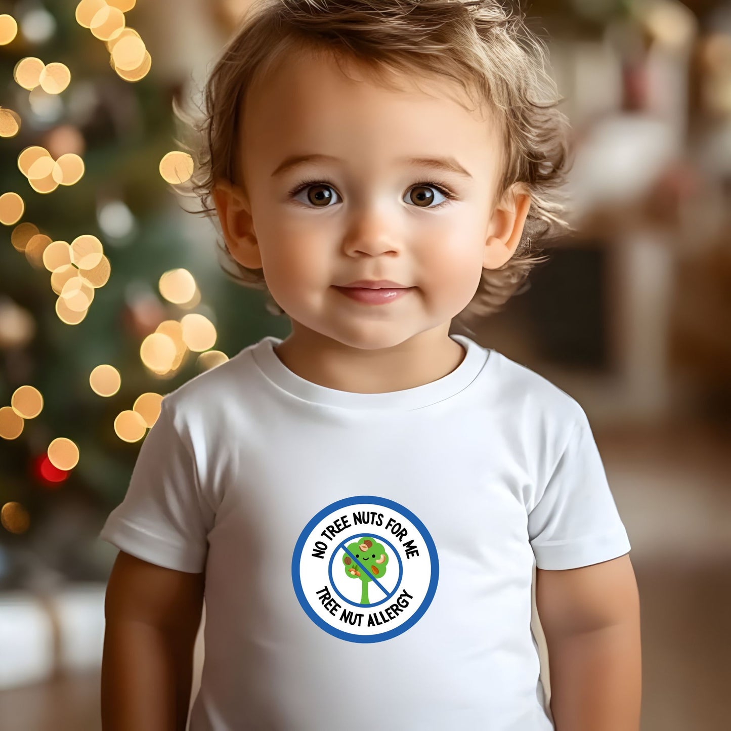Tree Nut Allergy Blue Logo Baby Tee