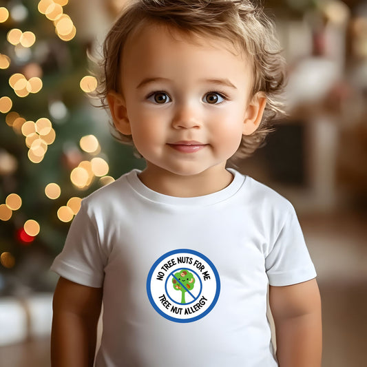 Tree Nut Allergy Blue Logo Baby Tee