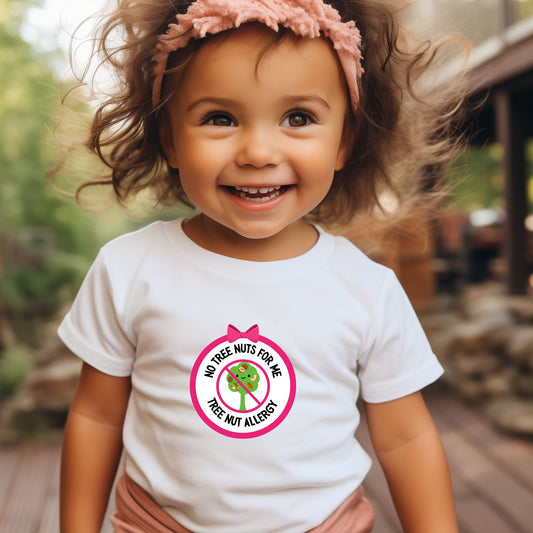Tree Nut Allergy Pink Logo Baby Tee