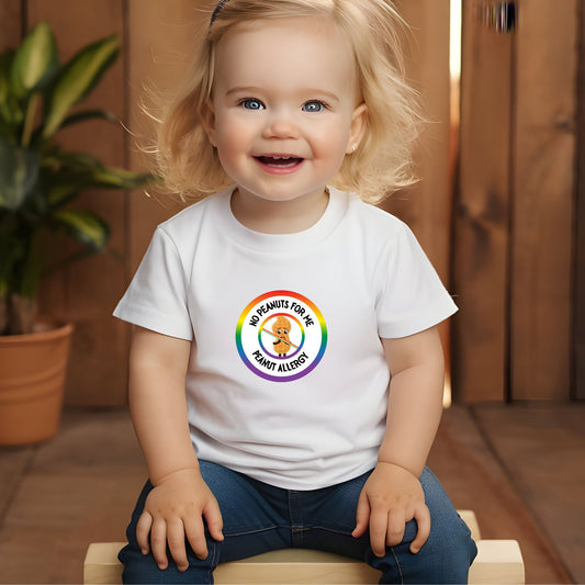 Peanut Allergy Rainbow Logo Baby Tee