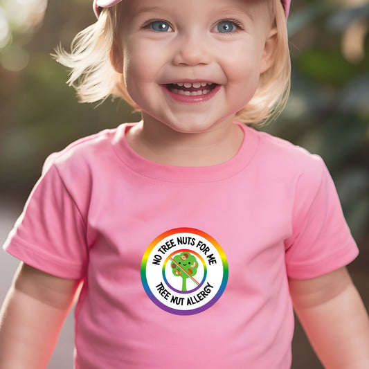 Tree Nut Allergy Rainbow Logo Baby Tee