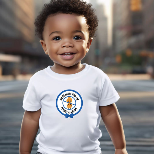 Peanut Allergy Blue Logo Baby Tee