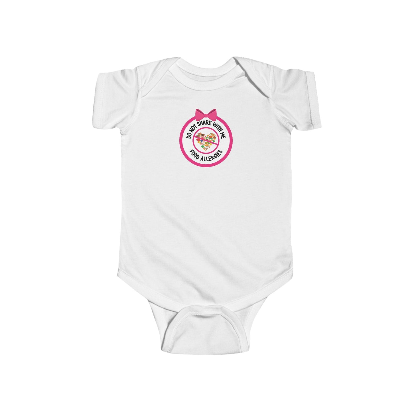 Multiple Allergies Pink Logo Short Sleeve Onesie