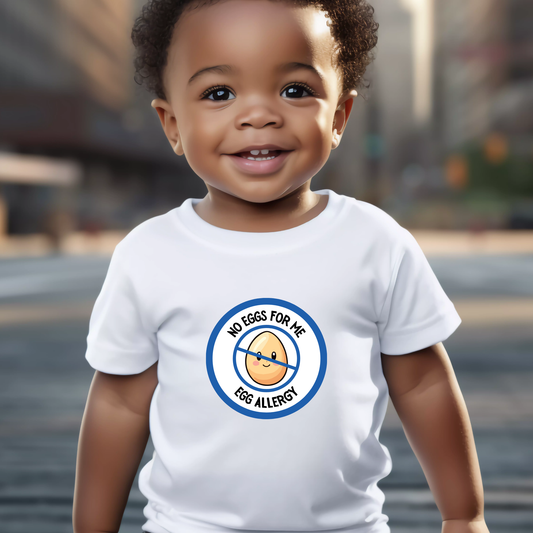 Egg Allergy Blue Logo Baby Tee